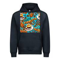 Navy more espresso less despresso coffee with leopard seamless pattern bbs Urban Hoodie - BundleAndBundleShop