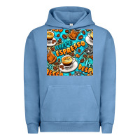 Pigment Pebble Blue more espresso less despresso coffee with leopard seamless pattern bbs Urban Hoodie - BundleAndBundleShop
