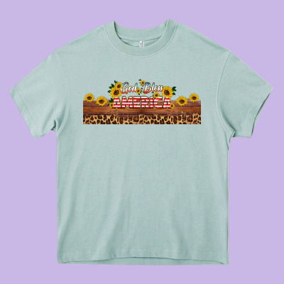 God Bless America Libbey Cup Heavy Core Tee Designed By Hra Design Shop