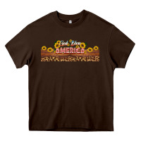 Chocolate Brown god bless america libbey cup Heavy Core Tee - HRA Design Shop