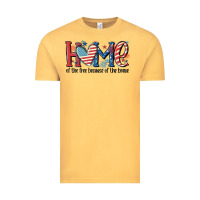 Vintage Mustard home of the free because of the brave Vintage Tee - MaliasSmallBusiness