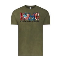 Vintage Olive home of the free because of the brave Vintage Tee - MaliasSmallBusiness
