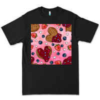 Black valentines day waffles seamless pattern Premium Tee - BundleAndBundleShop