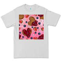 Dove Grey valentines day waffles seamless pattern Premium Tee - BundleAndBundleShop