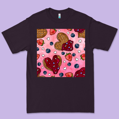 Valentines Day Waffles Seamless Pattern Premium Tee Designed By Bundleandbundleshop
