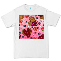 White valentines day waffles seamless pattern Premium Tee - BundleAndBundleShop