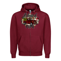 Burgundy Blessed Mimi Christmas Truck Zipper Hoodie - Bettercallsaul