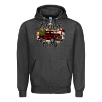 Charcoal Heather Blessed Mimi Christmas Truck Zipper Hoodie - Bettercallsaul