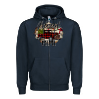 Navy Blessed Mimi Christmas Truck Zipper Hoodie - Bettercallsaul