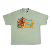 Oil Green life is better in the country Urban Heavy Tee - MaliasSmallBusiness