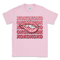 Bubblegum Pink xoxo checker lips Classic Tee - MaliasSmallBusiness