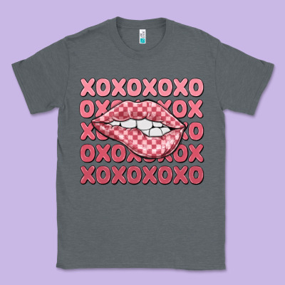 Xoxo Checker Lips Classic Tee Designed By Maliassmallbusiness
