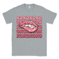 Heather Grey xoxo checker lips Classic Tee - MaliasSmallBusiness