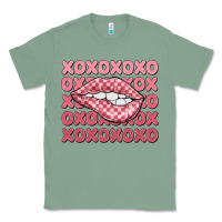 Sage xoxo checker lips Classic Tee - MaliasSmallBusiness