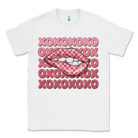 White xoxo checker lips Classic Tee - MaliasSmallBusiness