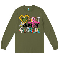 Army Green my first day of 4th grade Long Sleeve Tee - NancyCooperArtShop