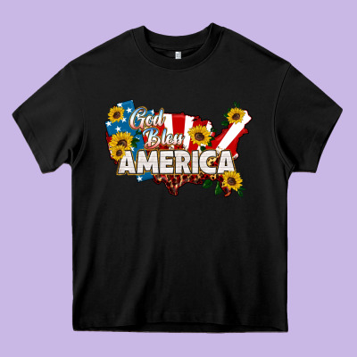 God Bless America Heavy Core Tee Designed By Hra Design Shop