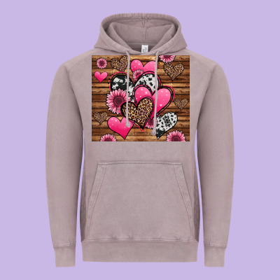 Valentines Day Western Hearts And Sunflowers Vintage Hoodie Designed By Jasminsmagicworld