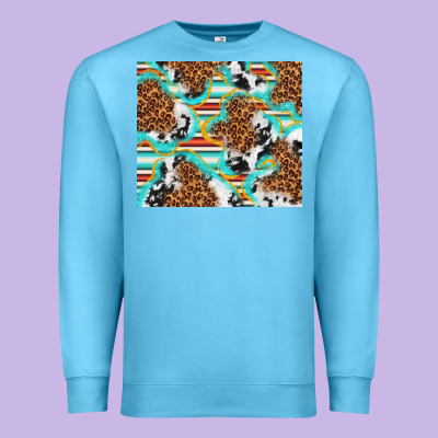 Serape Cowhide And Leopard With Glitter Premium Sweatshirt Designed By Tumblerdesignbyshophia