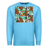 Ocean Blue serape cowhide and leopard with glitter Premium Sweatshirt - TumblerDesignByShophia