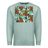 Seafoam serape cowhide and leopard with glitter Premium Sweatshirt - TumblerDesignByShophia