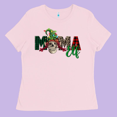 Mama Elf Skull Ladies Tee Designed By Fadigitalartstudio
