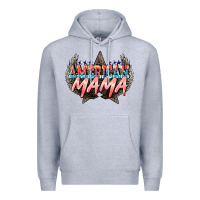 Heather Grey American mama Mother's Day Premium Hoodie - HowdyJamesFarm