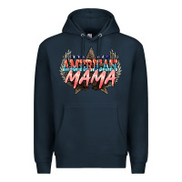 Navy American mama Mother's Day Premium Hoodie - HowdyJamesFarm