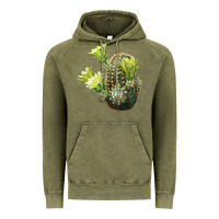 Vintage Olive nylon hedgehog cactus Vintage Hoodie - LillyAllenDesigns