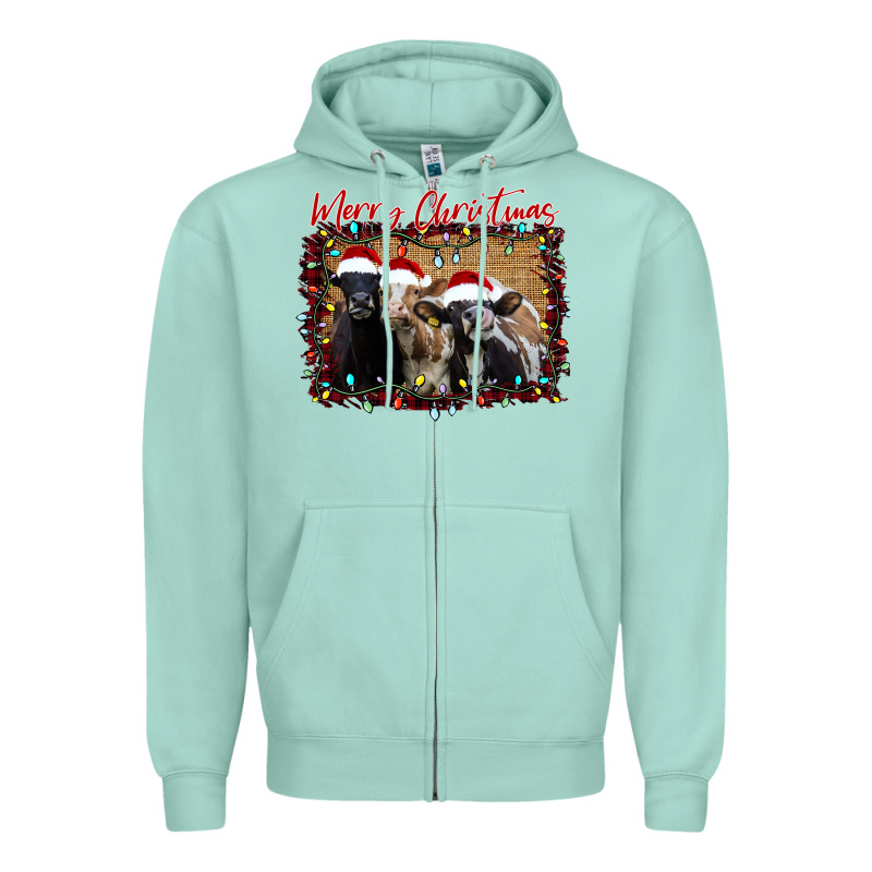 Merry Christmas Cows Zipper Hoodie by Bettercallsaul | Teevron