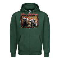 Sports Green Merry Christmas Cows Zipper Hoodie - Bettercallsaul