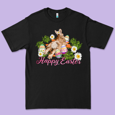 Easter Bunny With Carrots And Daisy Premium Tee Designed By Adodesignshop