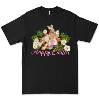 Black easter bunny with carrots and daisy Premium Tee - AdoDesignShop
