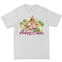 Dove Grey easter bunny with carrots and daisy Premium Tee - AdoDesignShop