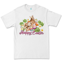 White easter bunny with carrots and daisy Premium Tee - AdoDesignShop