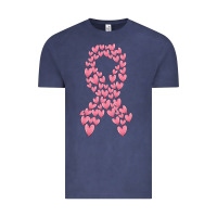Vintage Denim breast cancer ribbon Vintage Tee - MaliasSmallBusiness