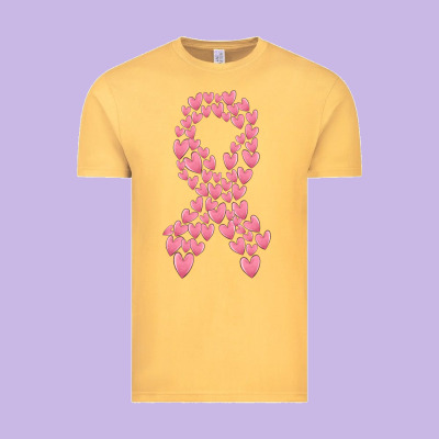 Breast Cancer Ribbon Vintage Tee Designed By Maliassmallbusiness
