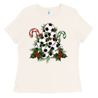 Bone Lightning Soccer Christmas Tree Ladies Tee - RanaPortraitStore