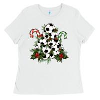 White Lightning Soccer Christmas Tree Ladies Tee - RanaPortraitStore