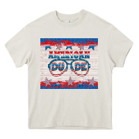 Cream American dude Heavy Core Tee - HRA Design Shop