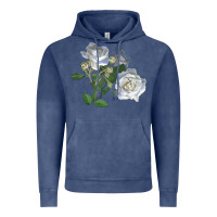 Vintage Denim white dawn rose Vintage Hoodie - LillyAllenDesigns