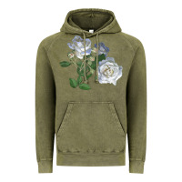 Vintage Olive white dawn rose Vintage Hoodie - LillyAllenDesigns