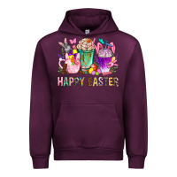 Mauve Wine Happy Easter Coffee Cups With Bunny Urban Hoodie - BundleAndBundleShop