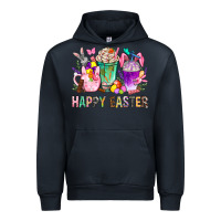 Navy Happy Easter Coffee Cups With Bunny Urban Hoodie - BundleAndBundleShop