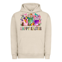 Pigment French Oak Happy Easter Coffee Cups With Bunny Urban Hoodie - BundleAndBundleShop