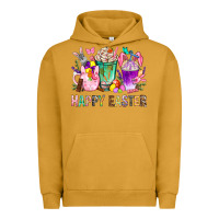 Pigment Peanut Butter Happy Easter Coffee Cups With Bunny Urban Hoodie - BundleAndBundleShop