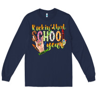 Navy rockin that school year Long Sleeve Tee - NancyCooperArtShop