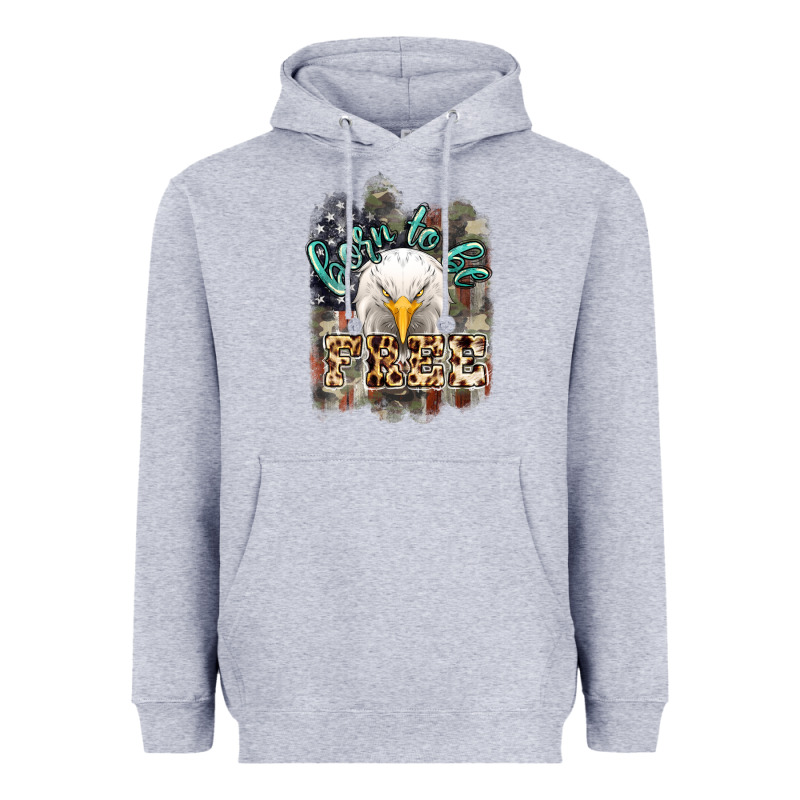Born To Be Free 4th Of July Heavyweight Hoodie by HowdyJamesFarm | Teevron