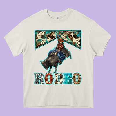Western Rodeo Bullfighter Heavy Core Tee Designed By Barkaloodesign