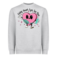 Heather Grey only heart eyes for you Heavyweight Sweatshirt - MaliasSmallBusiness